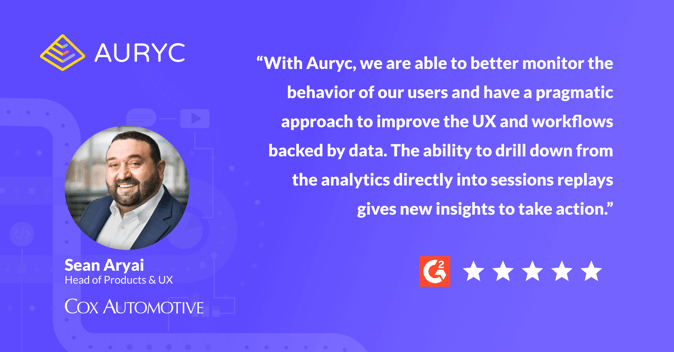 Auryc Review - Qualtrics Integration - Sean Aryai - Session Replay and Analytics Gives New Insights to Take Action